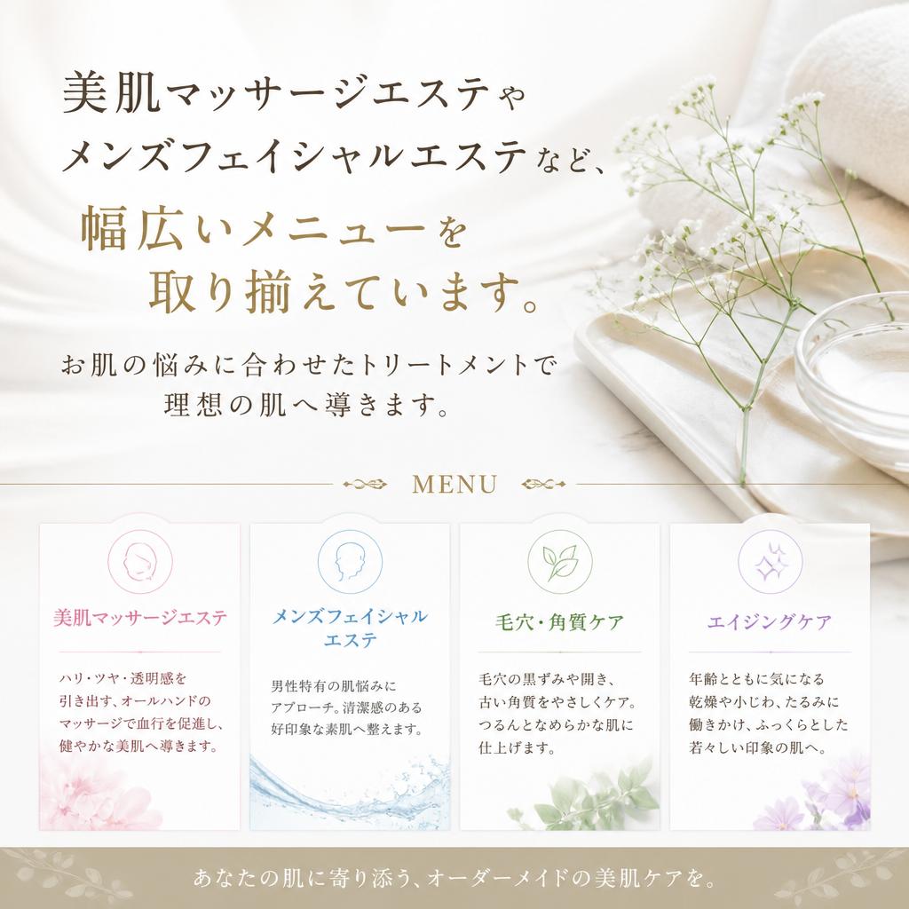 豊富な施術メニュー