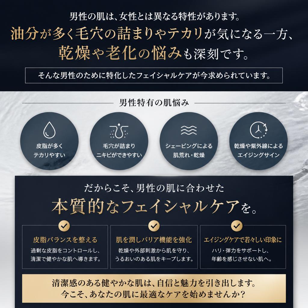 男性が求めるフェイシャルケア：具体的なニーズとは？